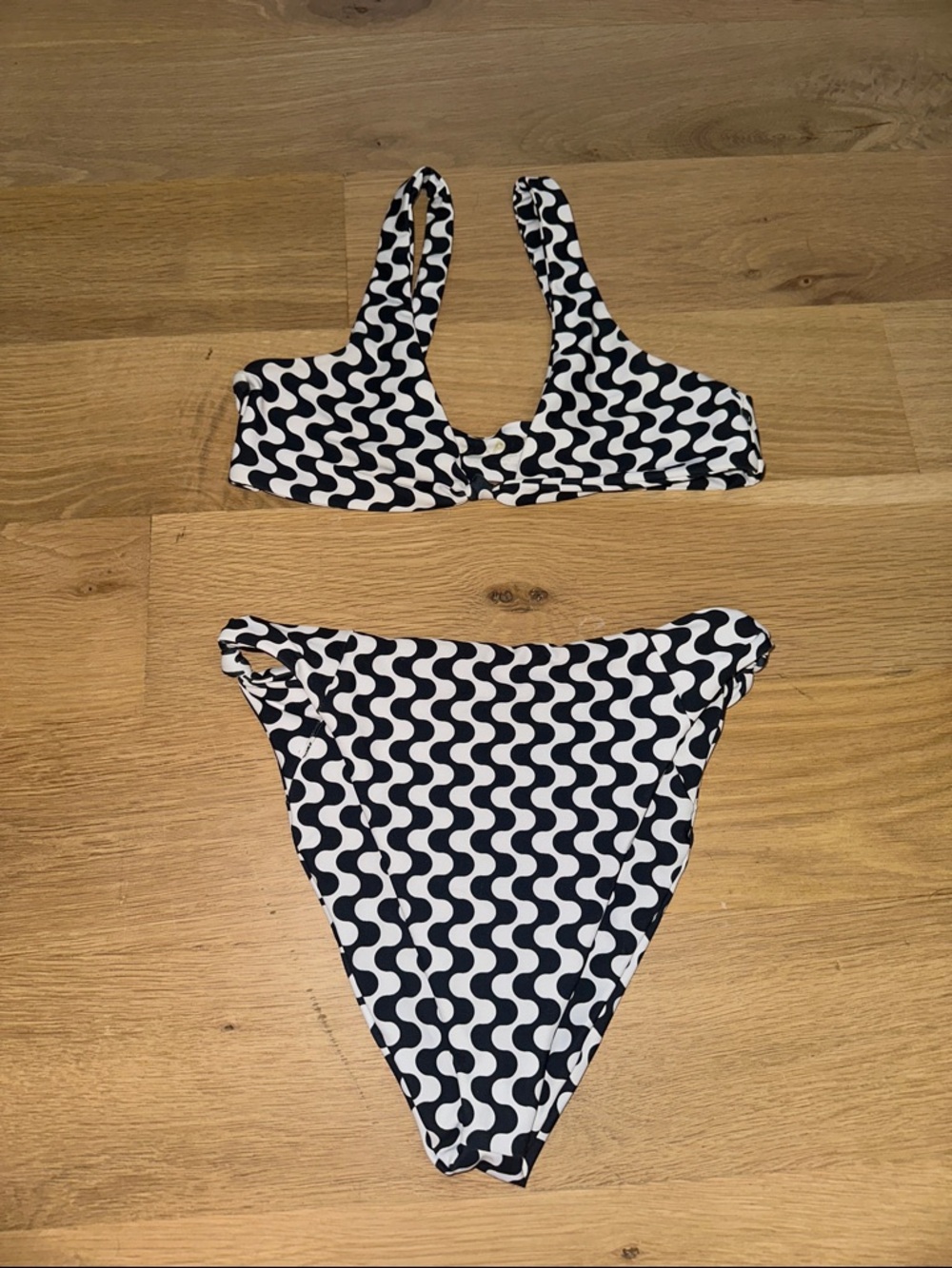 Skatie geometric Wave Print Bikini Set
